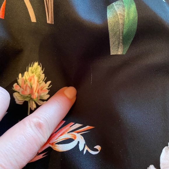 Next UK Floral Satin Midi Skirt with Pockets - Picture 10 of 10